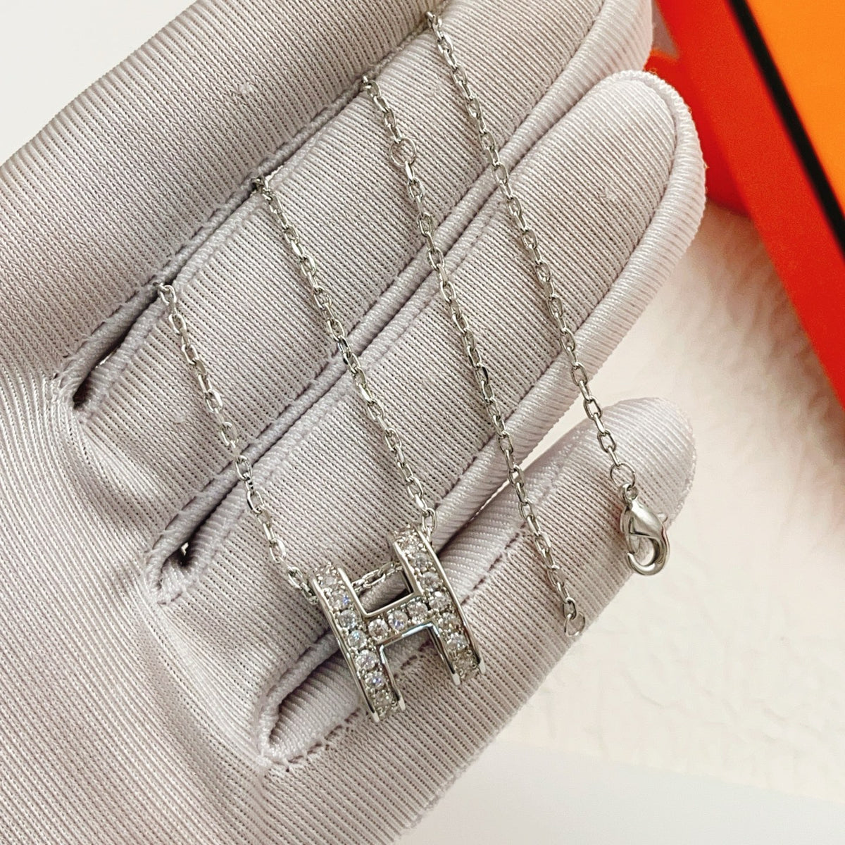 Letter Pendant Necklace in Silver-Tone detail view