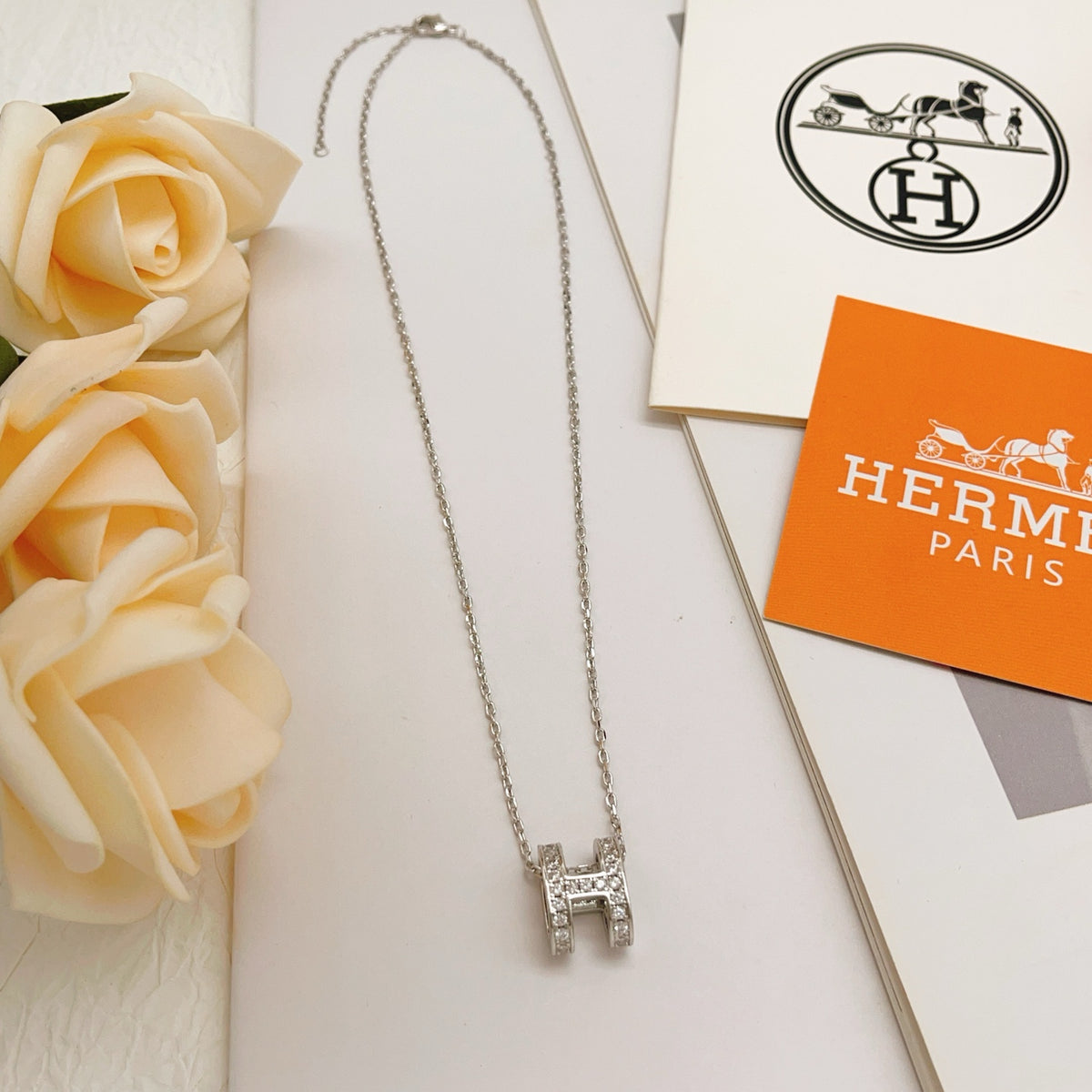 Letter Pendant Necklace in Silver-Tone side detail