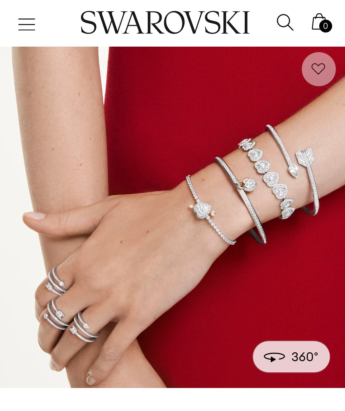 Heart Adjustable Bracelet in Polished Metal-Tone front product view