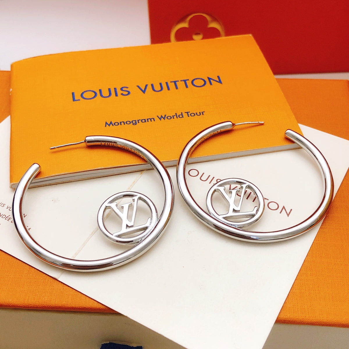 Round Statement Earrings in Gold-Tone – Design 003 detail view