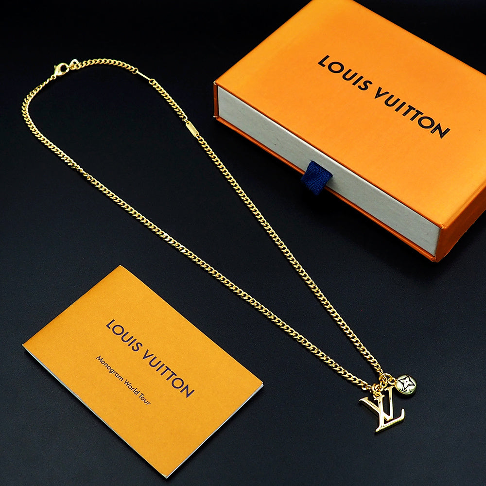 Geometric Emblem Pendant Necklace in Polished Metal-Tone – Design 027 main product view