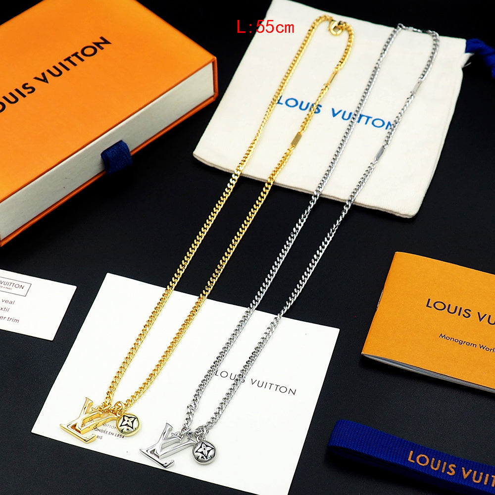 Geometric Emblem Pendant Necklace in Polished Metal-Tone – Design 027 main product view