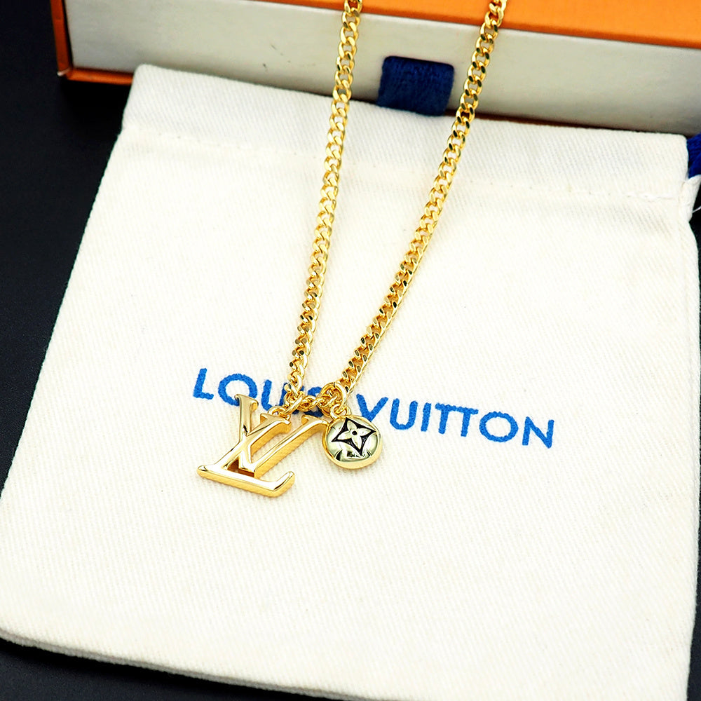 Geometric Emblem Pendant Necklace in Polished Metal-Tone – Design 027 styled product view