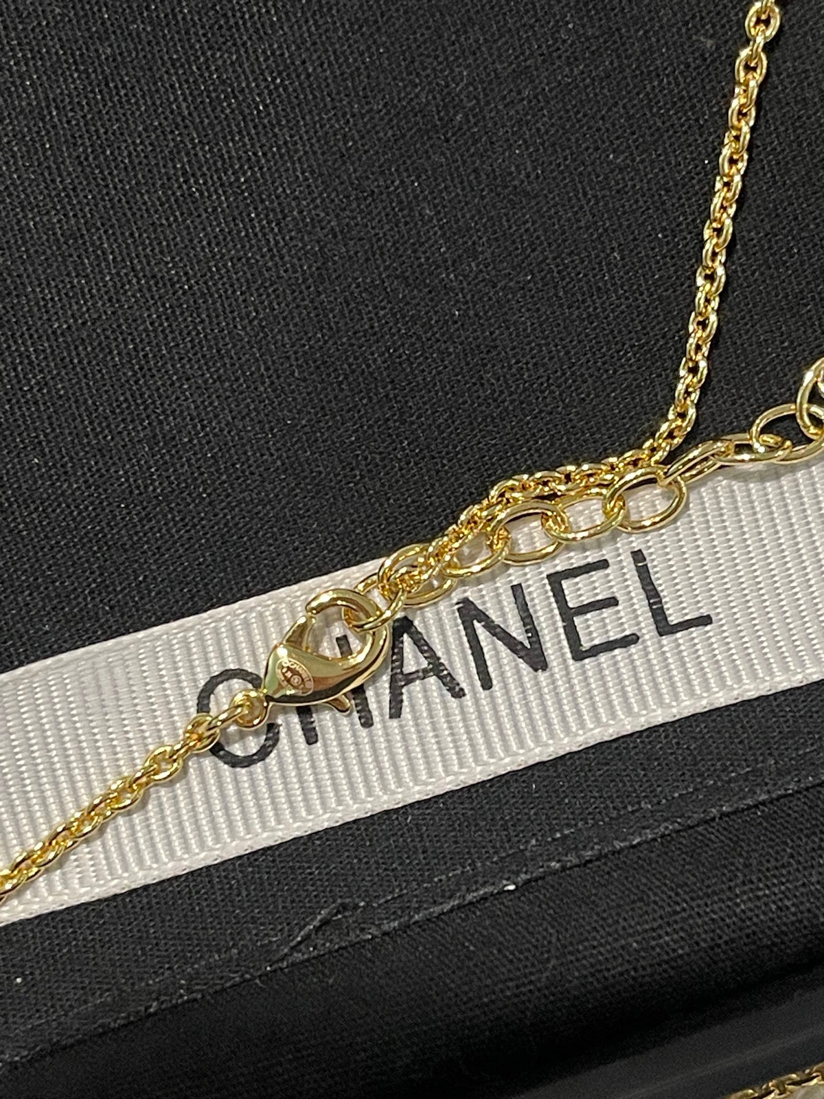 Double-C Emblem Pendant Necklace in Polished Metal-Tone – Design 043 front product view