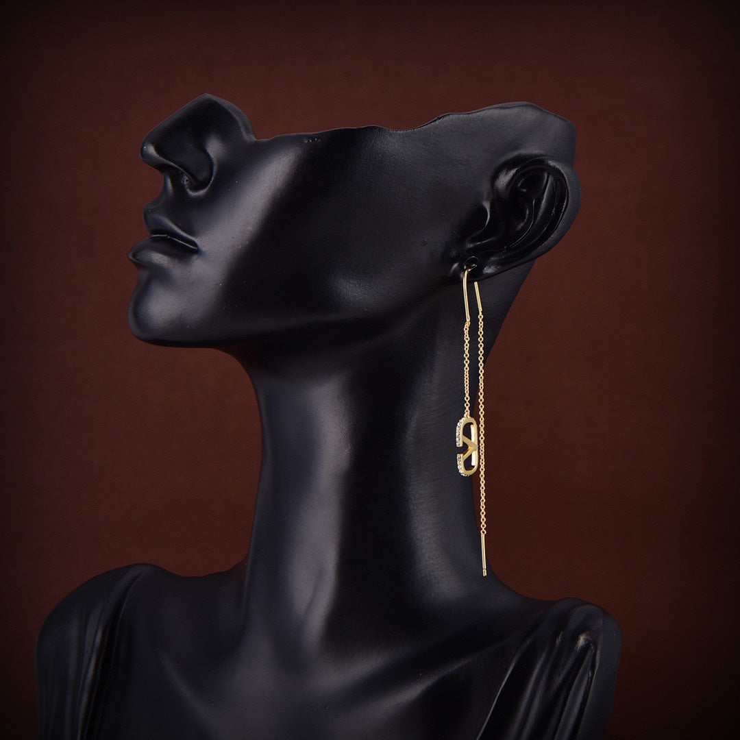 Signature Emblem Stud Earrings in Gold-Tone – Design 11 main product view