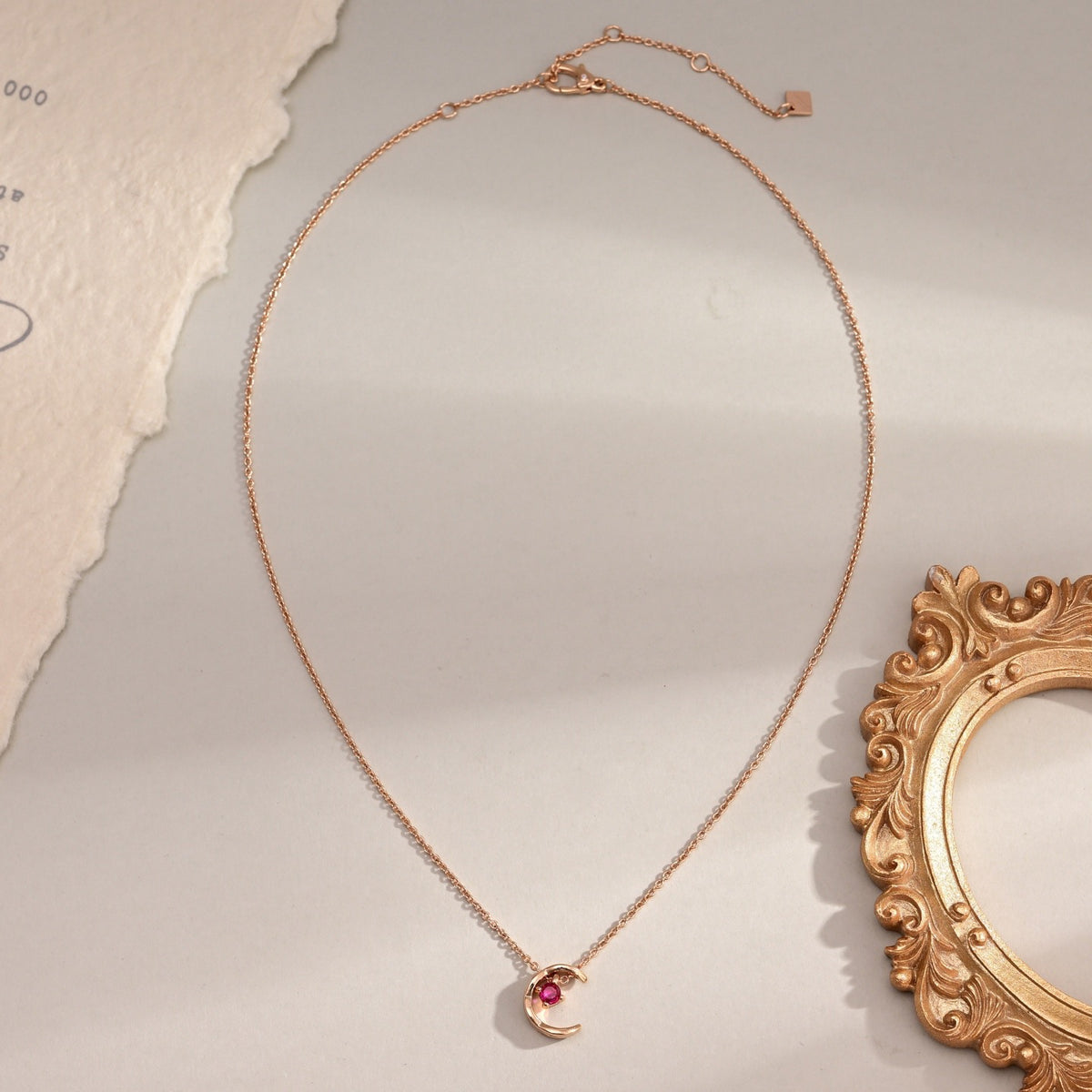 Signature Emblem Pendant Necklace in Polished Metal-Tone – Design 054 styled product view