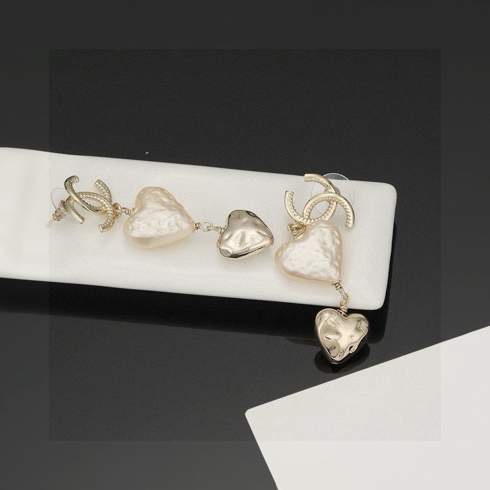 Signature Emblem Stud Earrings in Gold-Tone – Design 007 detail view