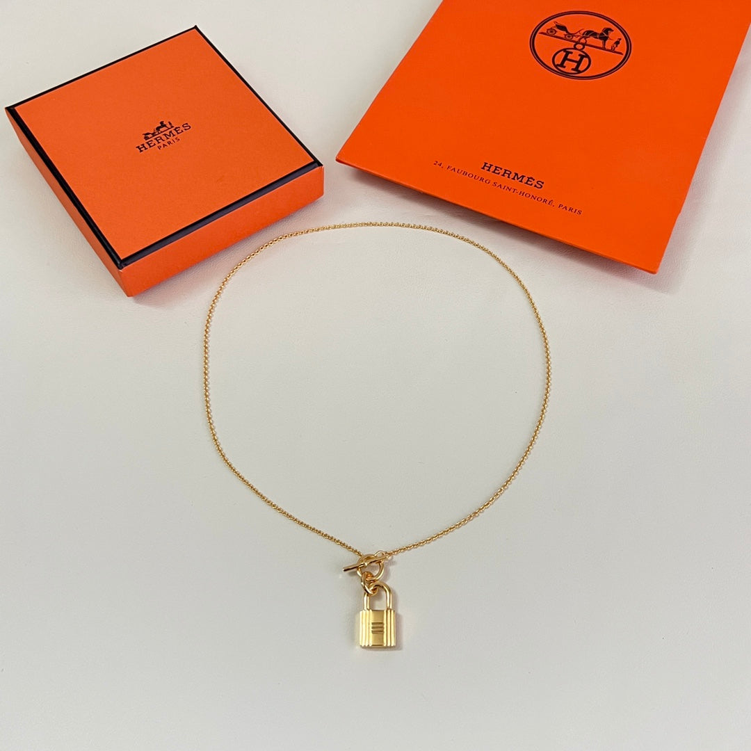 Horse Pendant Necklace in Polished Metal-Tone – Design 004 front product view