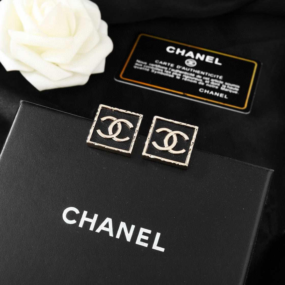 Signature Emblem Statement Earrings in Polished Metal-Tone – Design 008 side detail