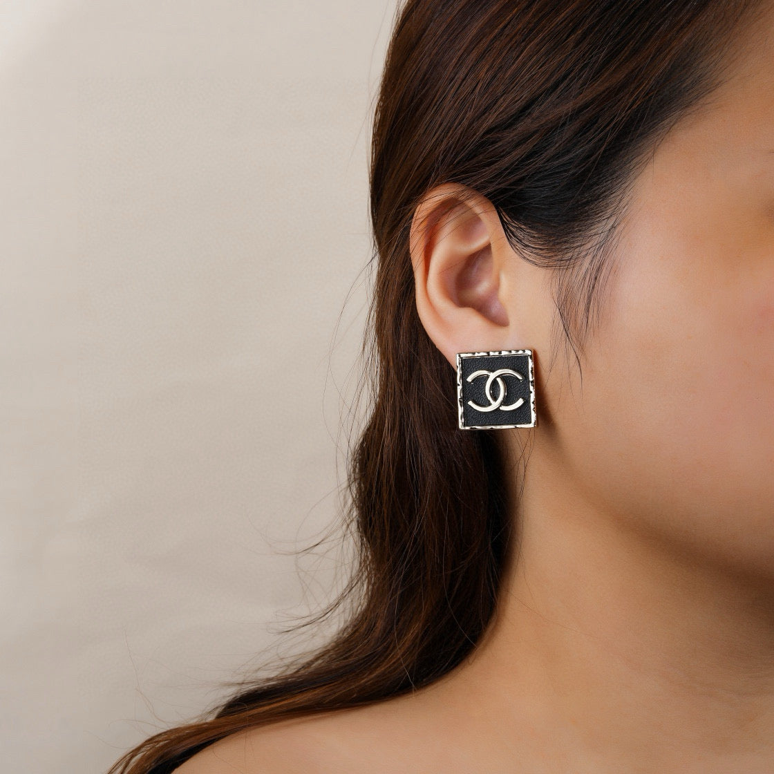 Signature Emblem Statement Earrings in Polished Metal-Tone – Design 008 front product view