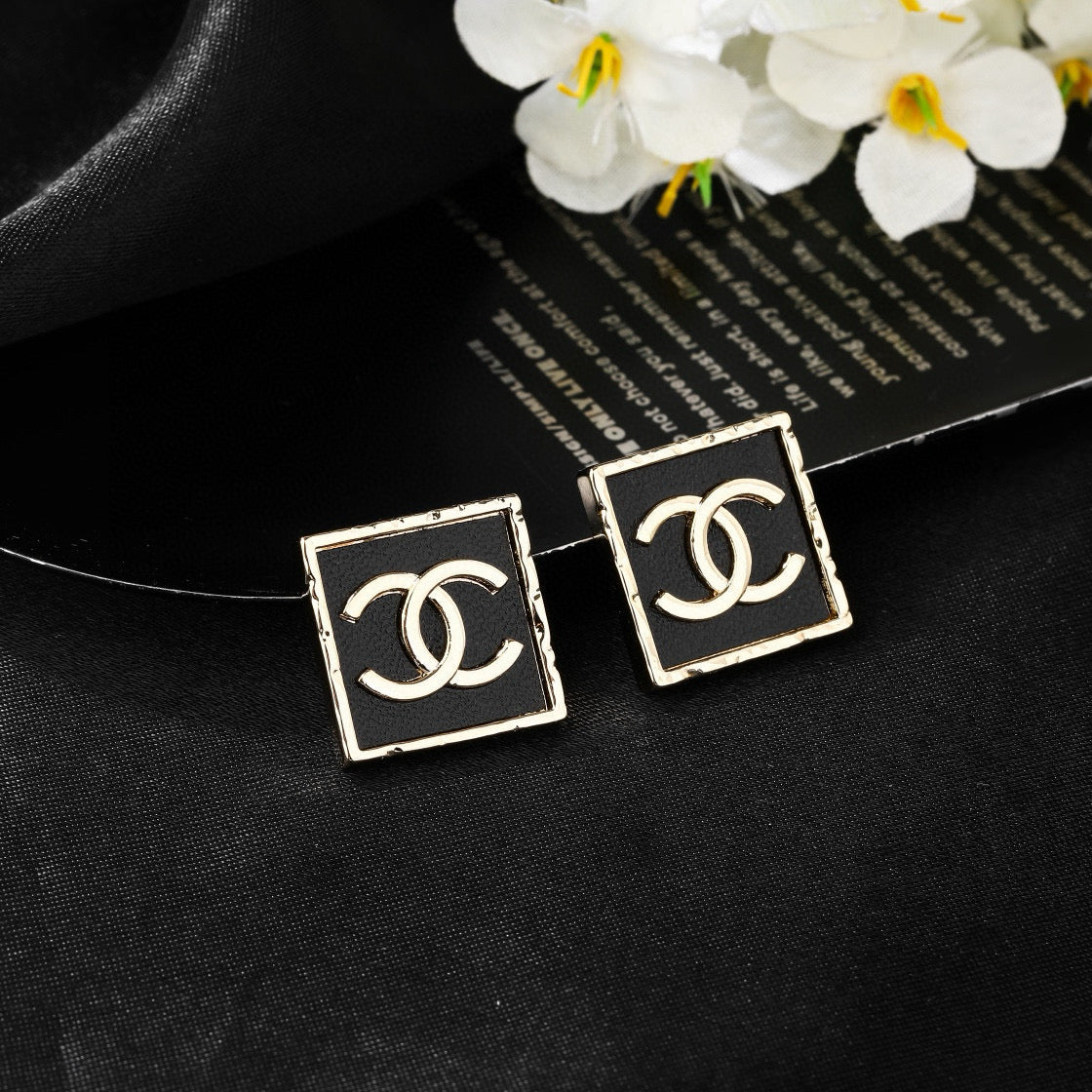 Signature Emblem Statement Earrings in Polished Metal-Tone – Design 008 main product view