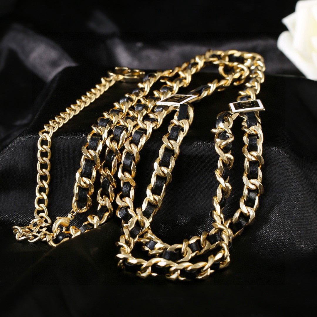 Double-C Emblem Jewelry Accessory in Gold-Tone – Design 001 front product view