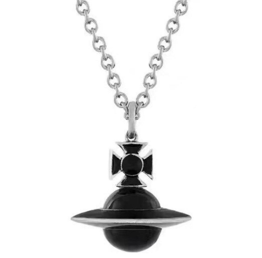 Orb Pendant Necklace in Polished Metal-Tone – Design 043 main product view