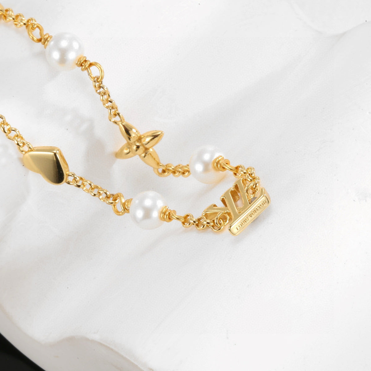 Letter Emblem Bracelet in Polished Metal-Tone – Design 012 side detail