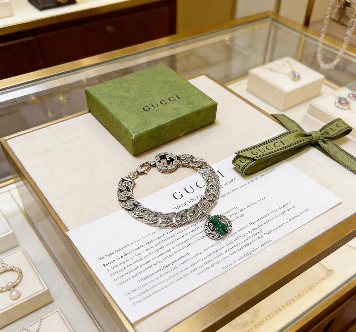 Geometric Emblem Bracelet in Polished Metal-Tone – Design 016 side detail
