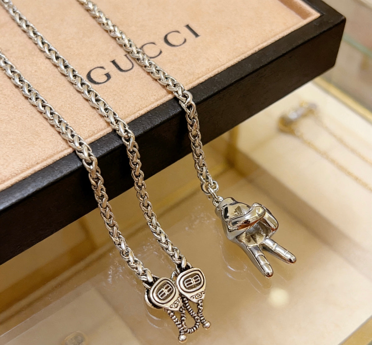 Geometric Emblem Pendant Necklace in Polished Metal-Tone – Vintage Detail – Design 054 front product view