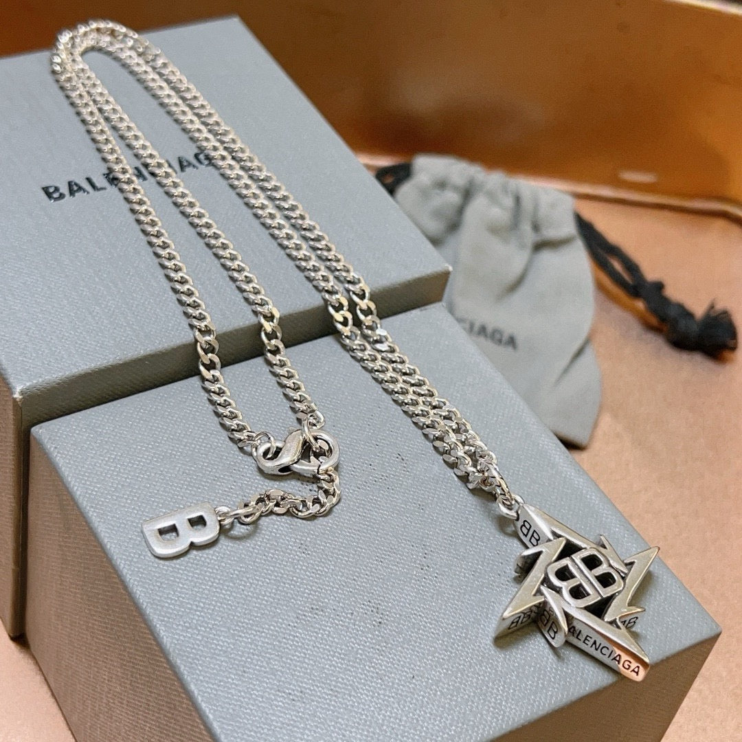 Geometric Emblem Pendant Necklace in Polished Metal-Tone – Vintage Detail – Design 053 main product view