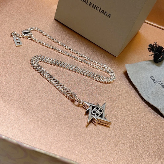 Geometric Emblem Pendant Necklace in Polished Metal-Tone – Vintage Detail – Design 053 main product view
