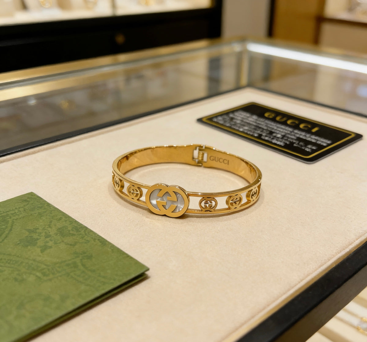 Double-G Emblem Bangle in Polished Metal-Tone – Design 017 main product view