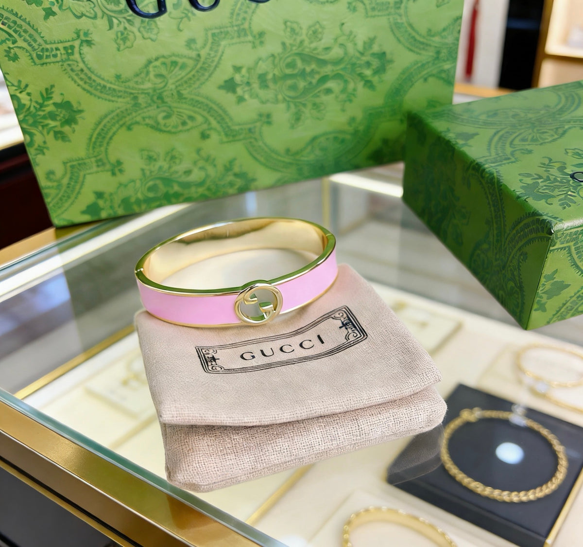 Double-G Emblem Bangle in Polished Metal-Tone – Design 014 main product view