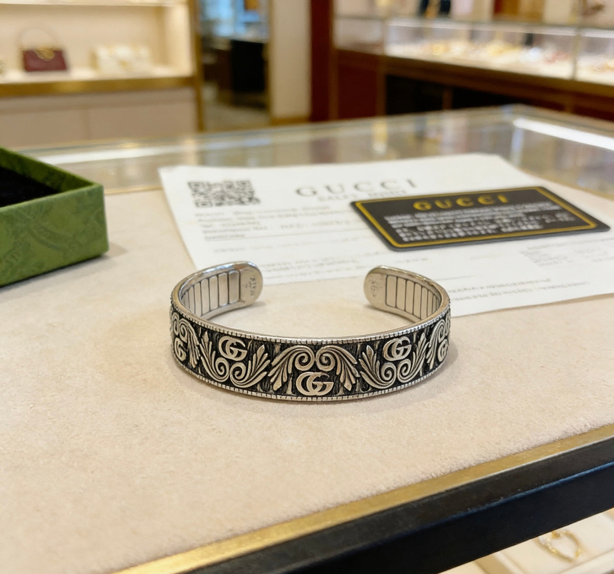 Double-G Emblem Bangle in Polished Metal-Tone – Design 013 main product view
