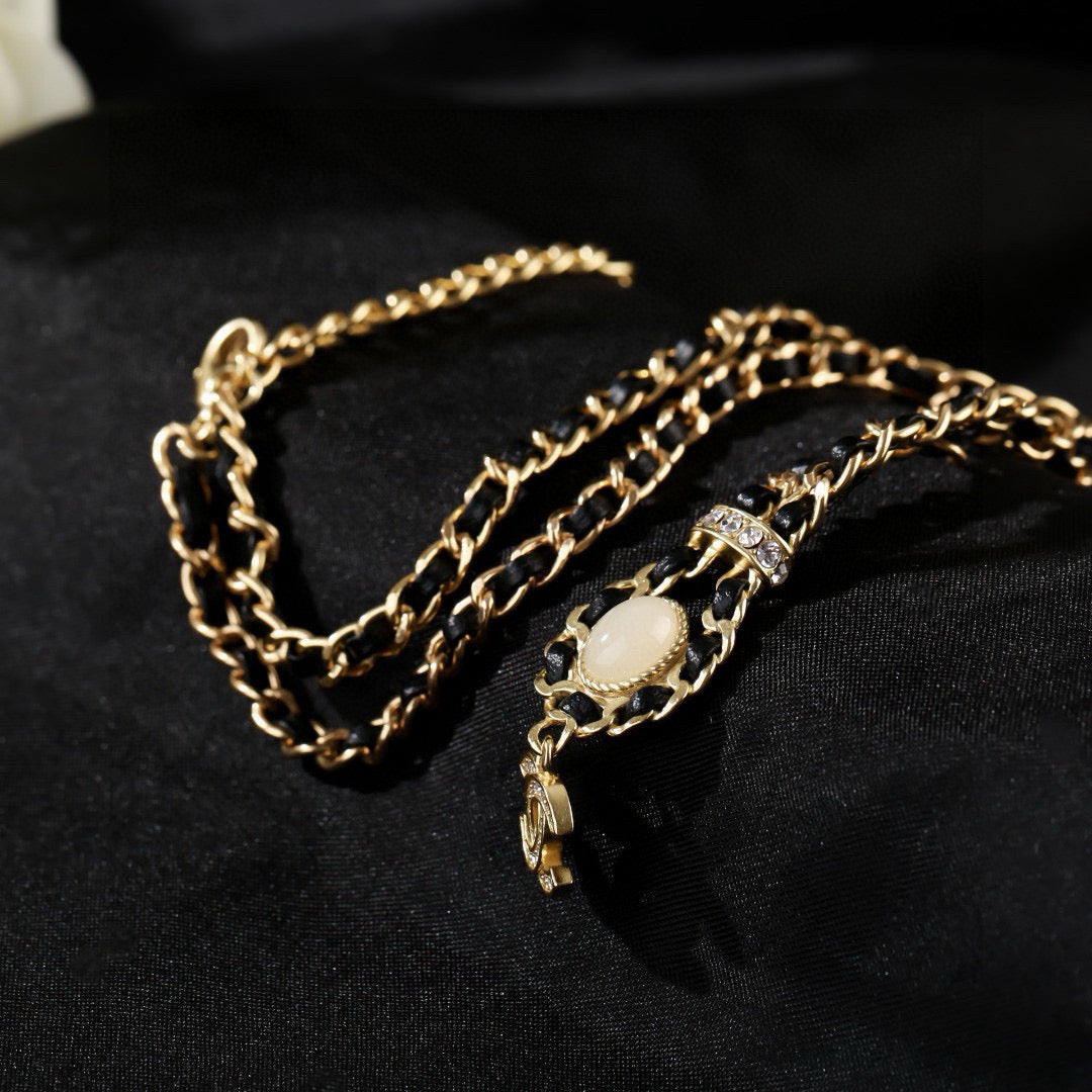 Signature Emblem Pendant Necklace in Gold-Tone – Design 007 side detail