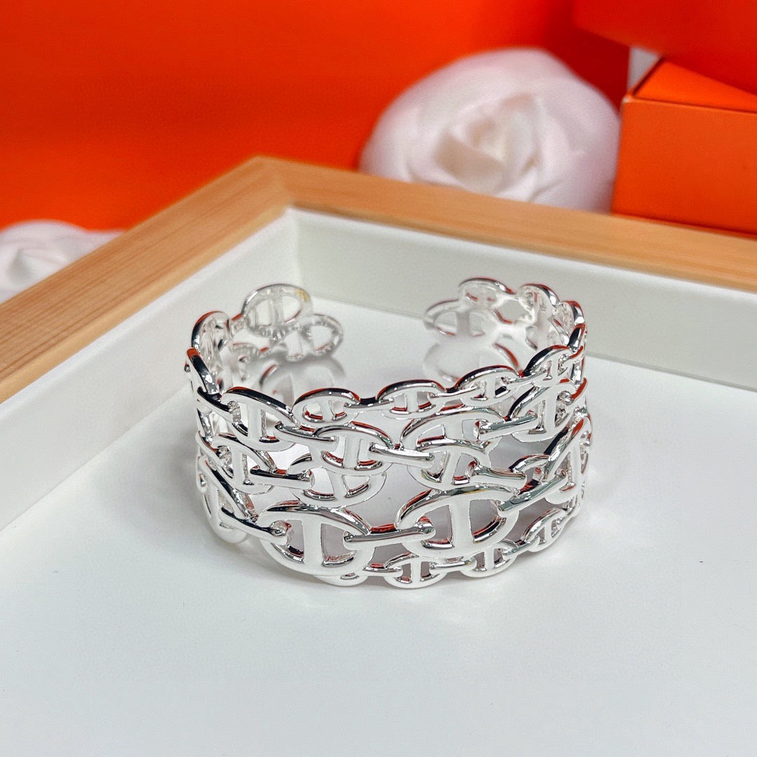 Toggle Bangle in Polished Metal-Tone main product view
