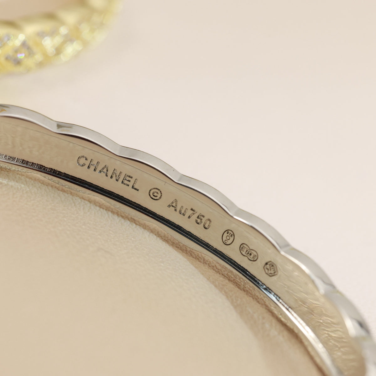 Double-C Emblem Bangle in Silver-Tone front product view
