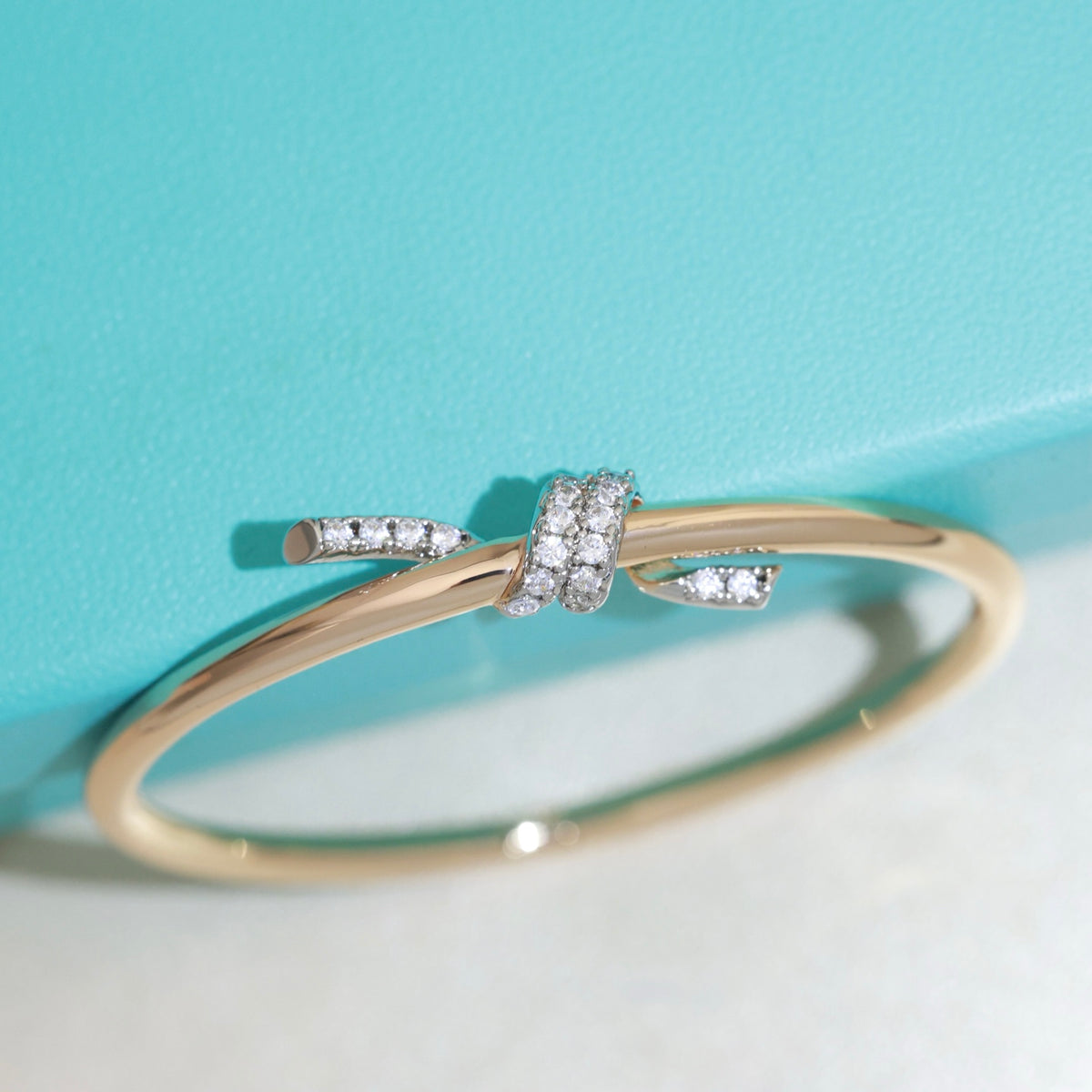 Knot Bangle in Gold-Tone side detail