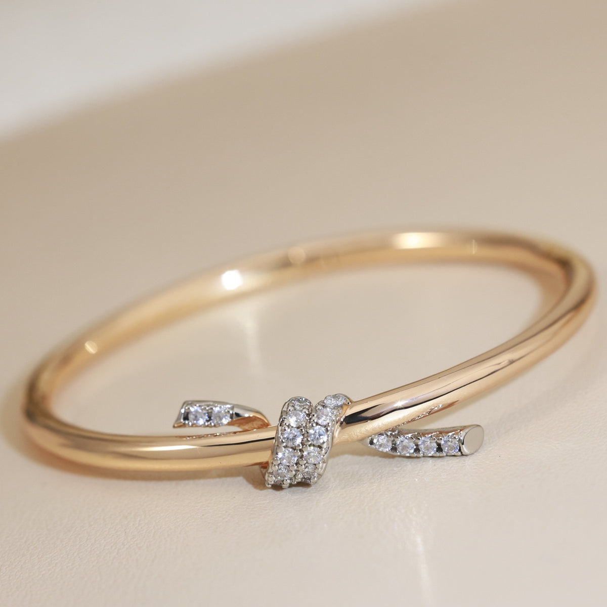 Knot Bangle in Gold-Tone detail view