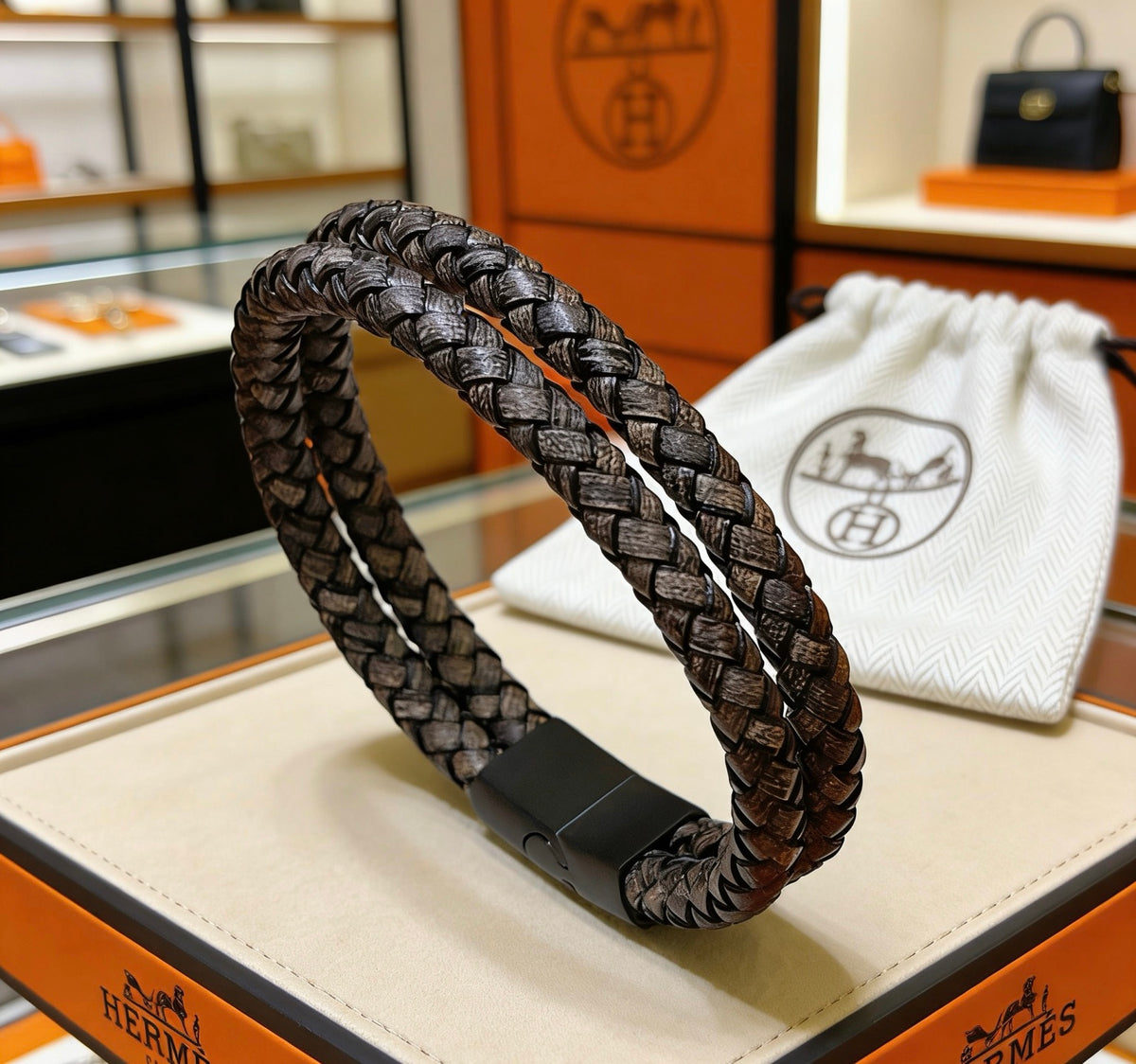 Horse Braided Bracelet in Gold-Tone – Braided Detail main product view