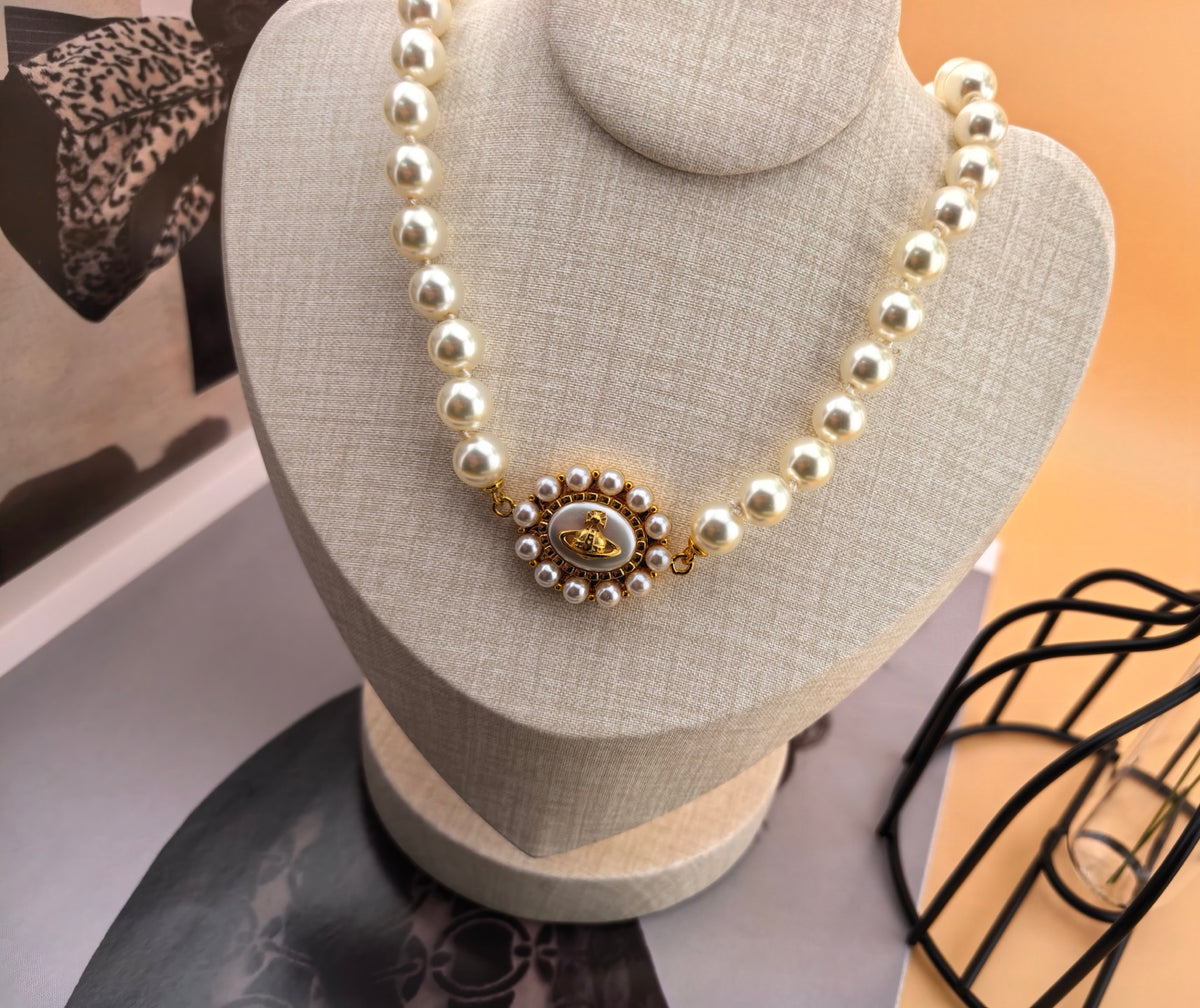 Orb Pendant Necklace in Polished Metal-Tone – Design 033 main product view