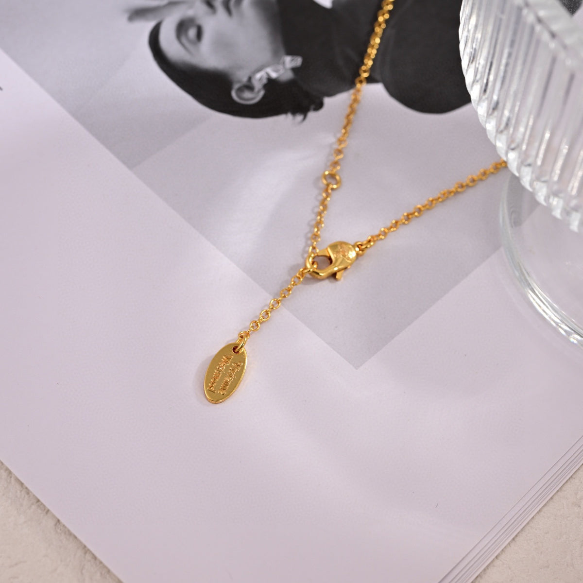 Orb Pendant Necklace in Polished Metal-Tone – Design 032 close-up detail