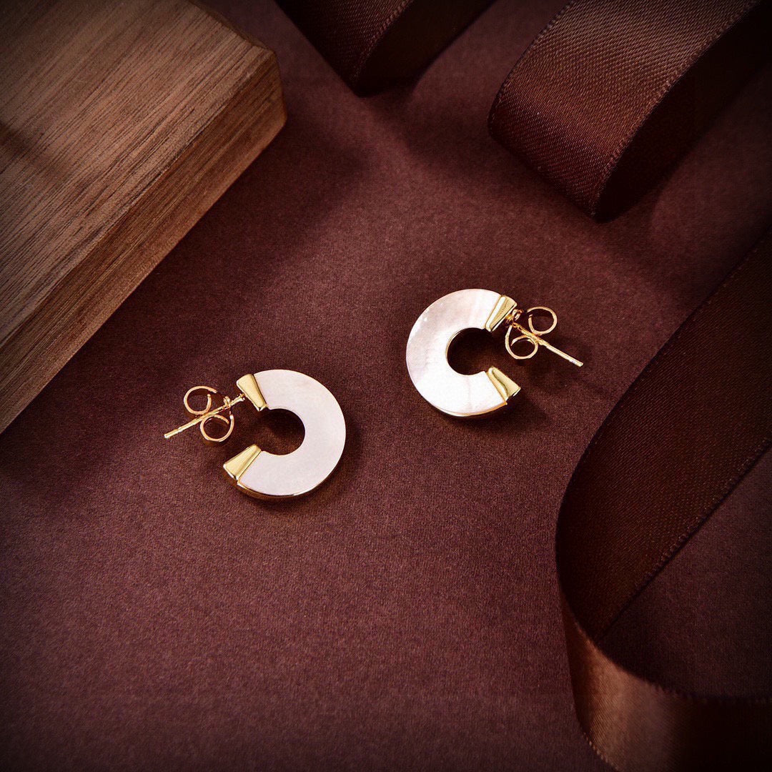 Orb Stud Earrings in Polished Metal-Tone – Design 011 styled product view