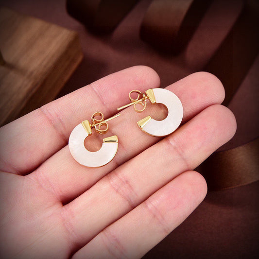 Orb Stud Earrings in Polished Metal-Tone – Design 011 main product view