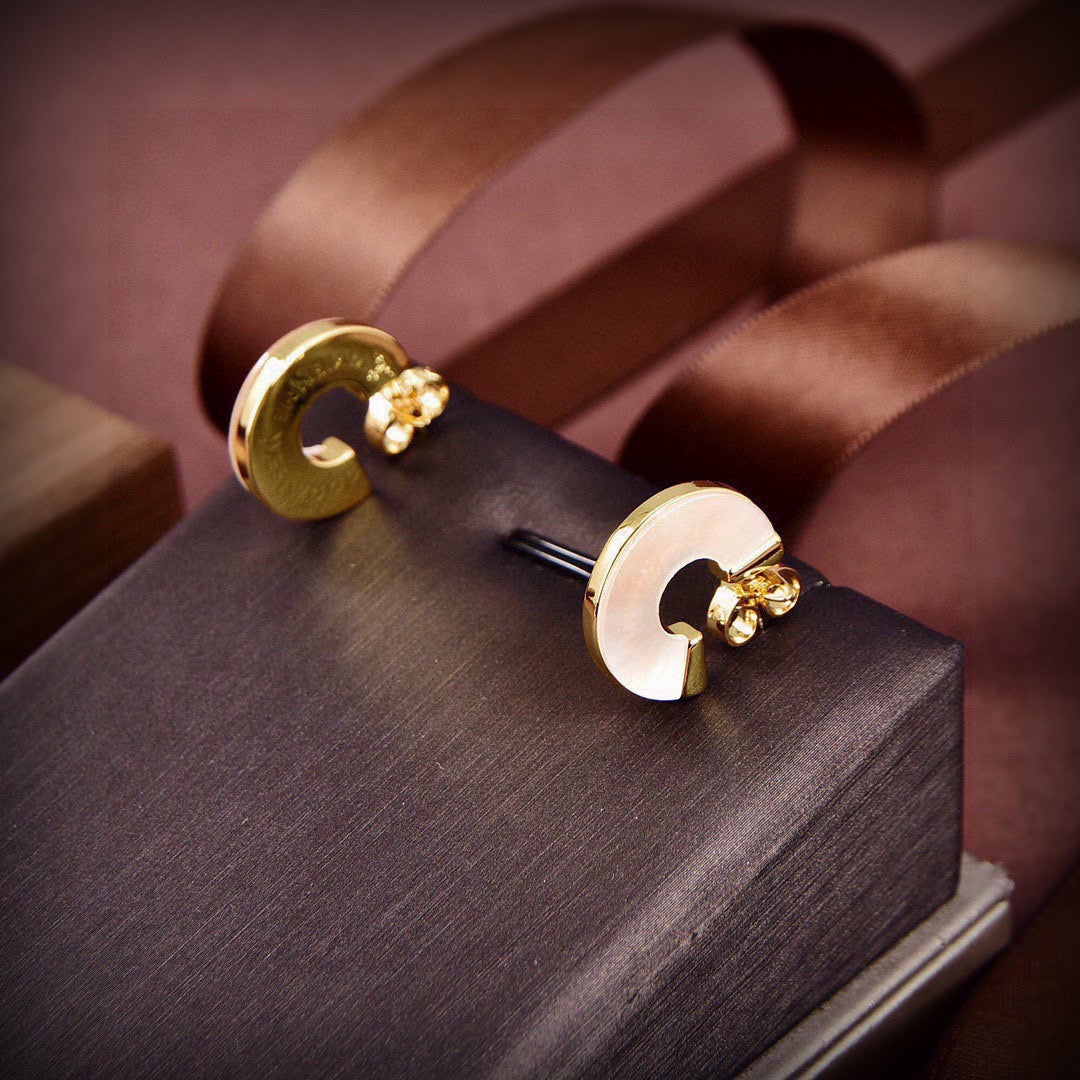 Orb Stud Earrings in Polished Metal-Tone – Design 011 side detail
