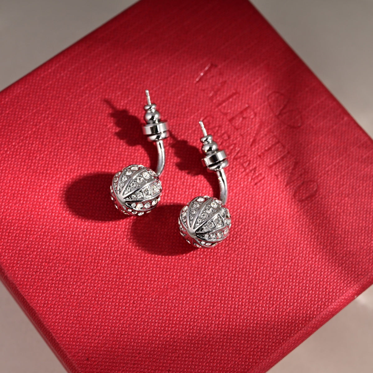 Signature Emblem Statement Earrings in Polished Metal-Tone – Design 01 front view