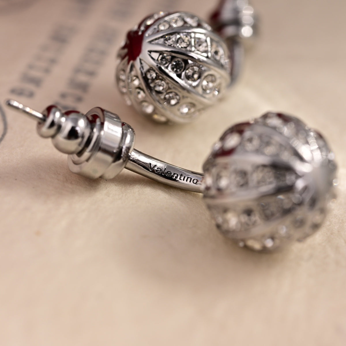 Signature Emblem Statement Earrings in Polished Metal-Tone – Design 01 close-up view