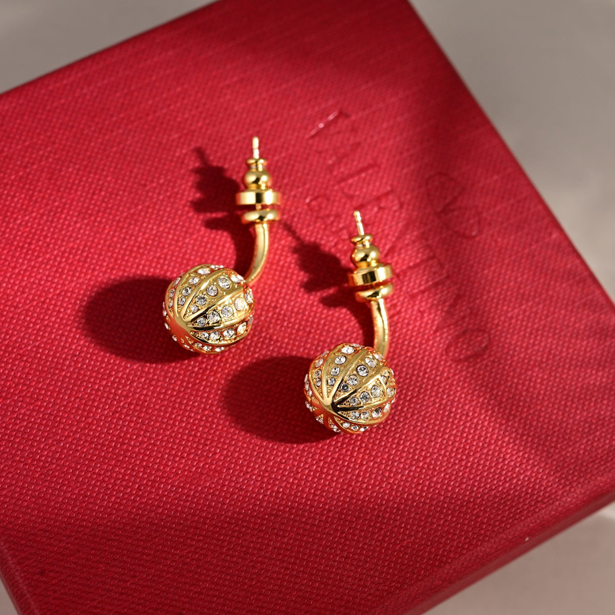 Signature Emblem Statement Earrings in Polished Metal-Tone – Design 01 styled detail