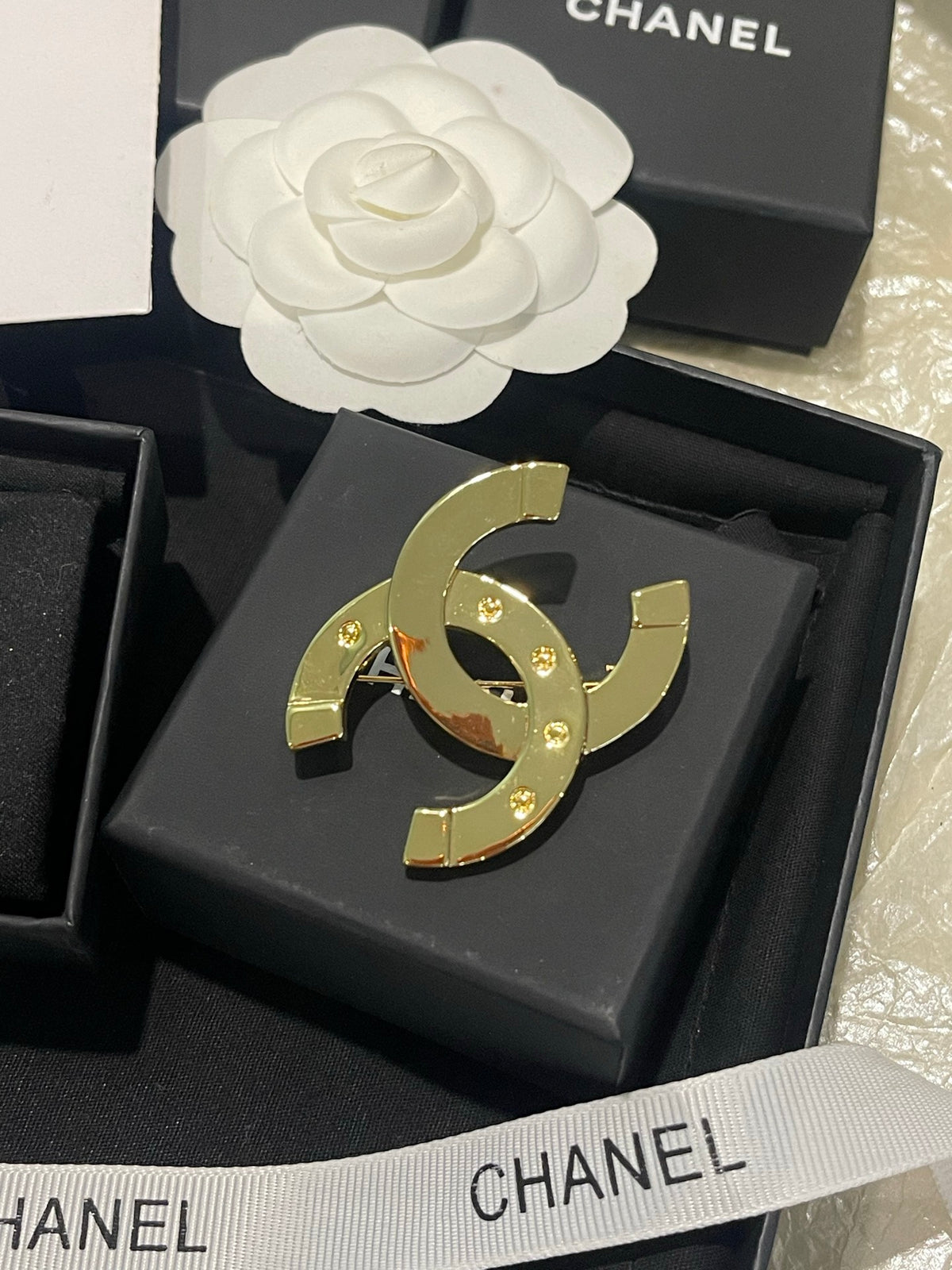 Signature Emblem Brooch in Gold-Tone – Design 009 main product view
