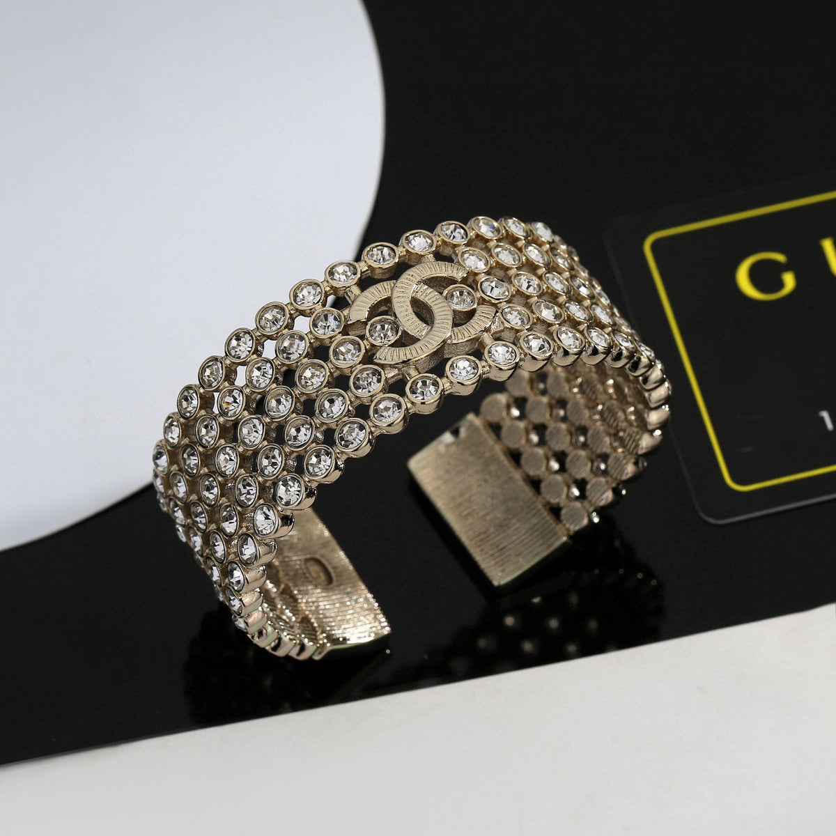 Signature Emblem Bangle in Polished Metal-Tone – Design 017 main product view