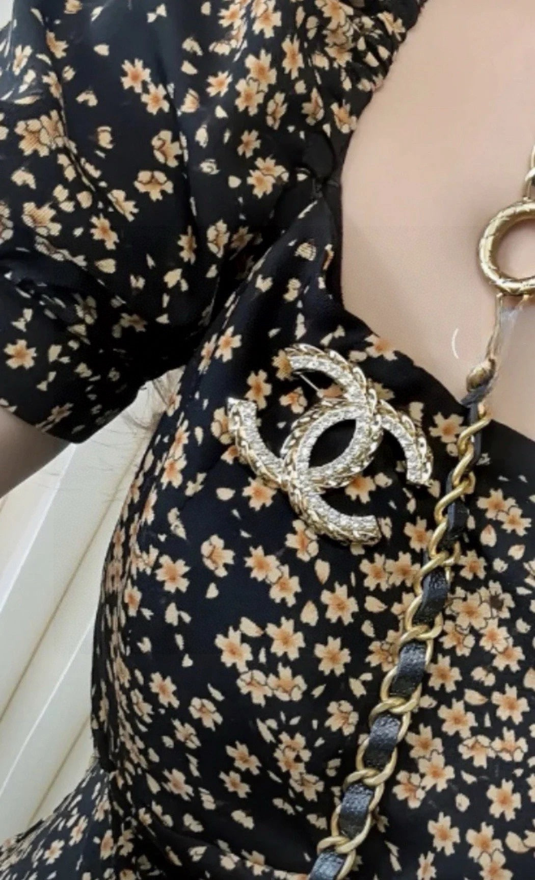 Signature Emblem Brooch in Polished Metal-Tone – Design 017 close-up detail