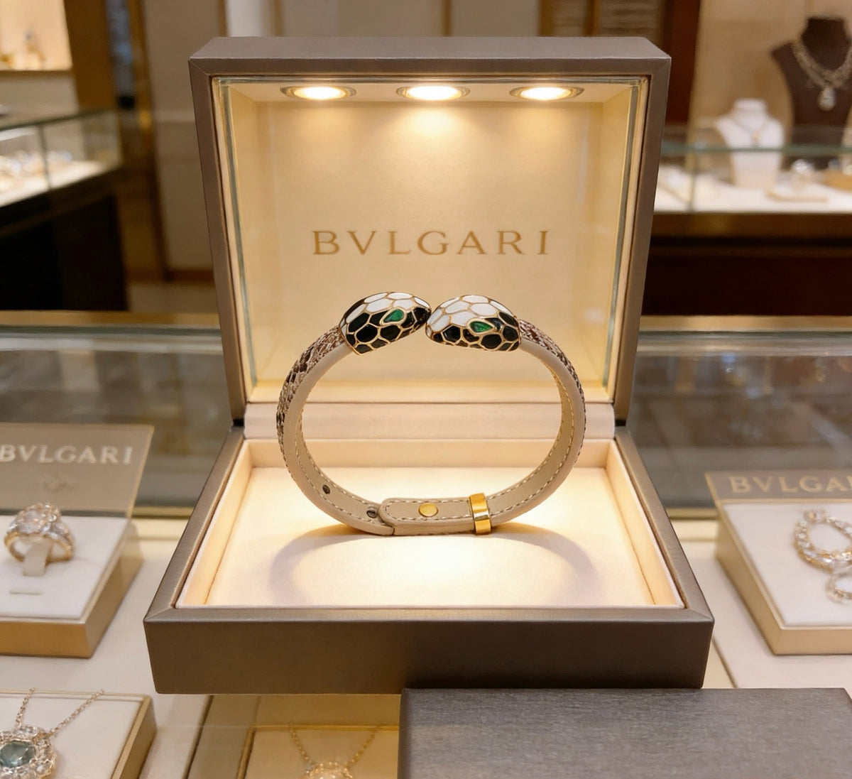 Geometric Emblem Braided Bracelet in Polished Metal-Tone – Design 001 main product view