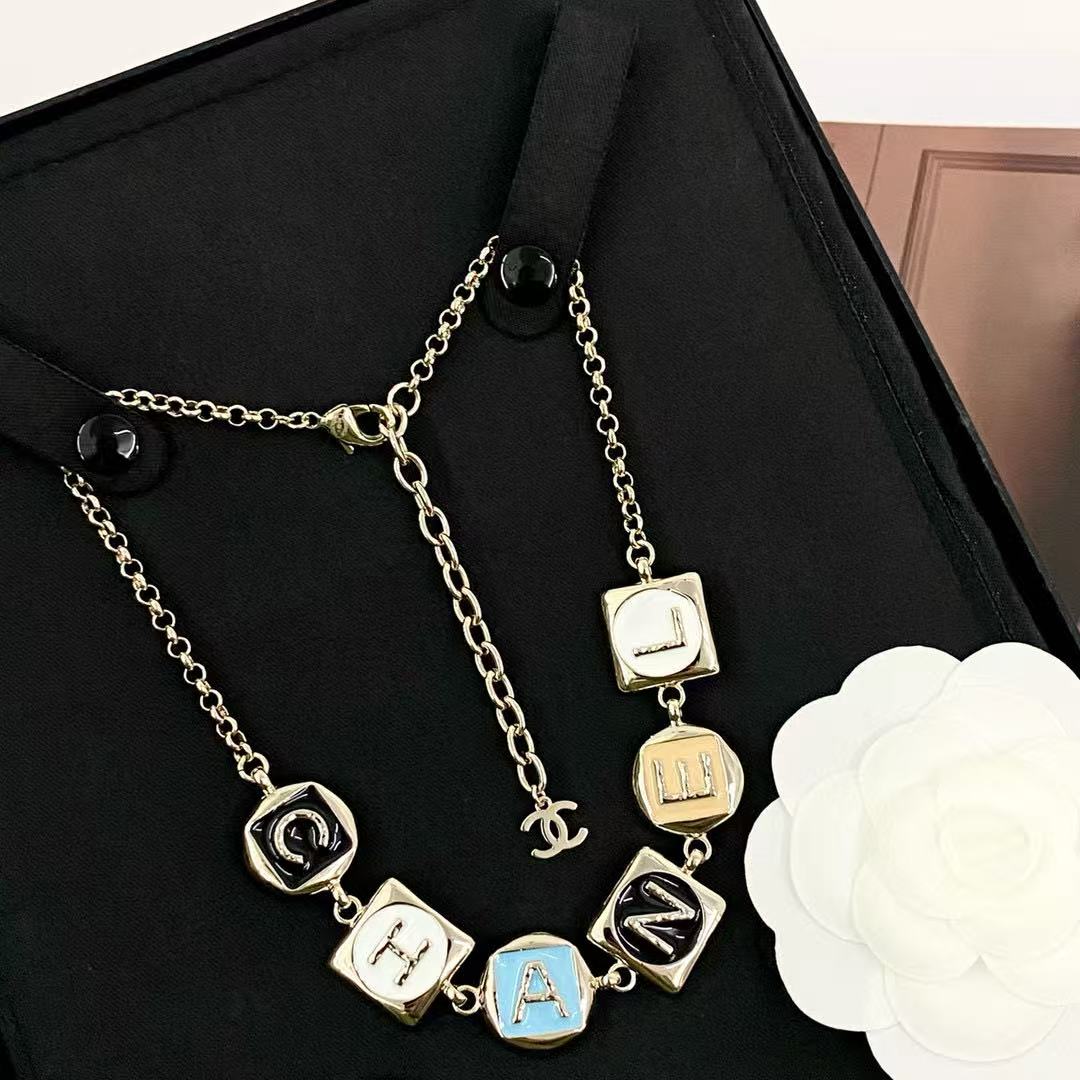 Letter Pendant Necklace in Polished Metal-Tone – Design 011 main product view