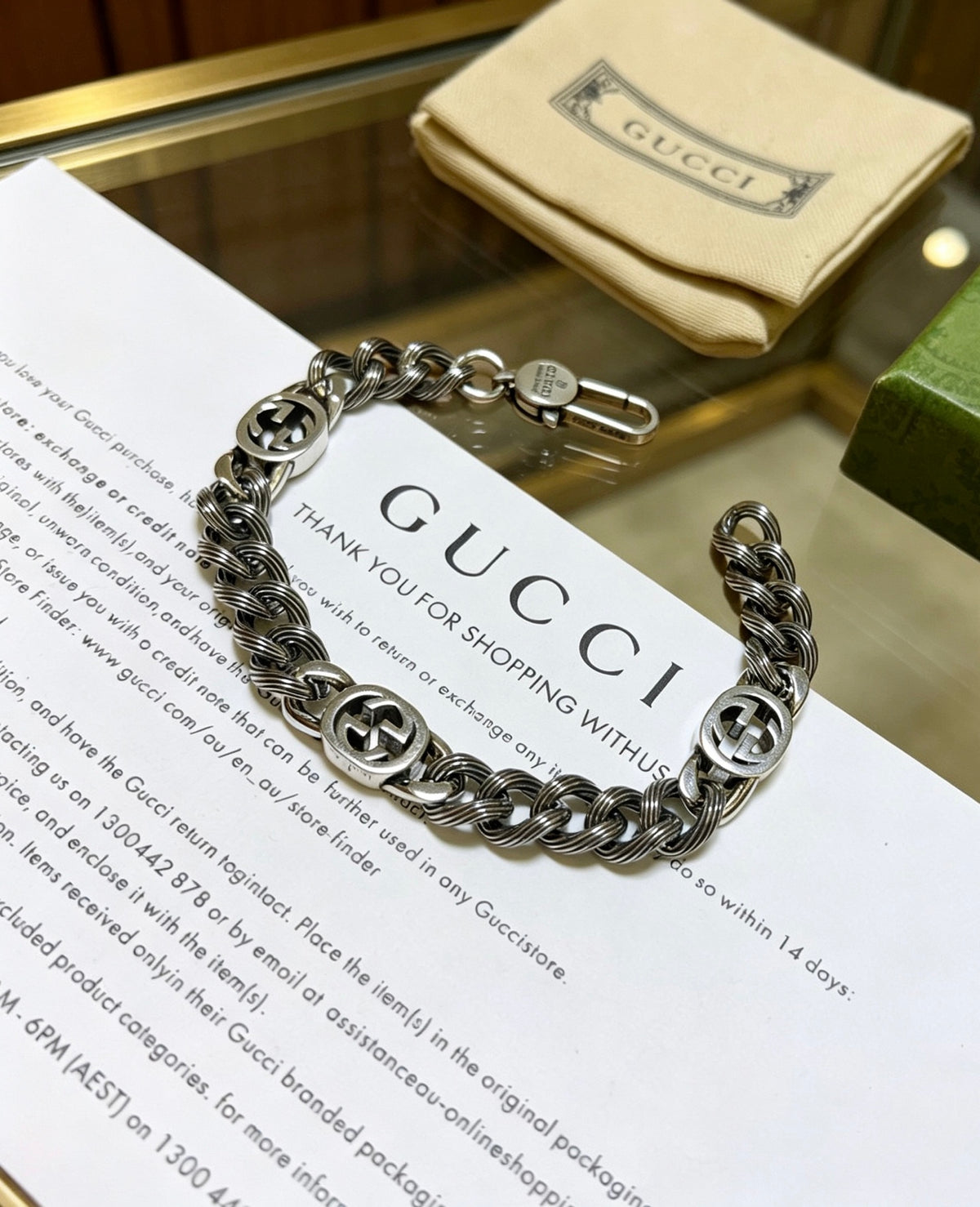 Geometric Emblem Bracelet in Polished Metal-Tone – Design 034 main product view