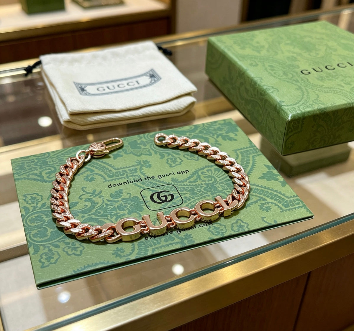Geometric Emblem Bracelet in Polished Metal-Tone – Design 031 main product view