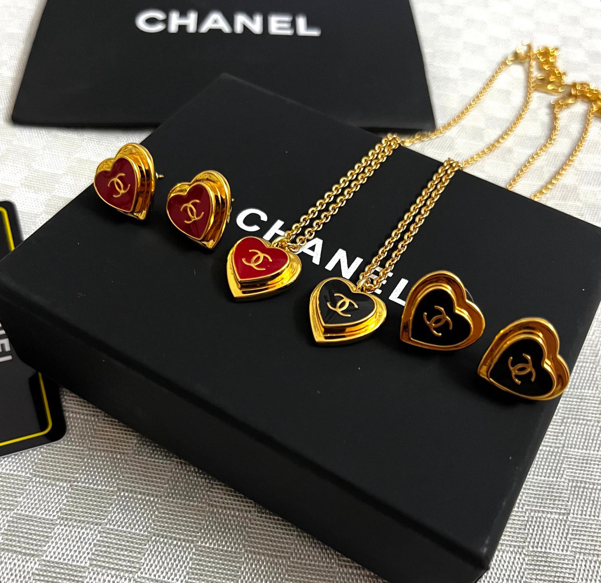 Double-C Emblem Pendant Necklace in Polished Metal-Tone – Design 018 main product view