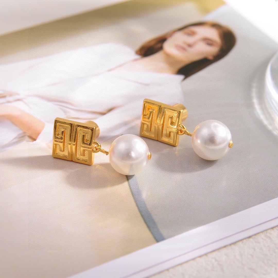Signature Emblem Crystal-Accent Stud Earrings – Design 011 styled product view