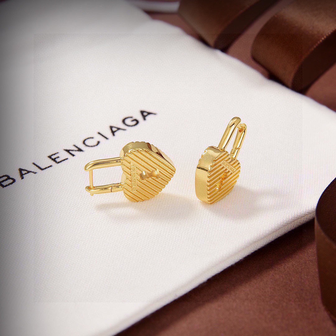 Ring Motif Statement Earrings in Gold-Tone – Design 002 styled product view