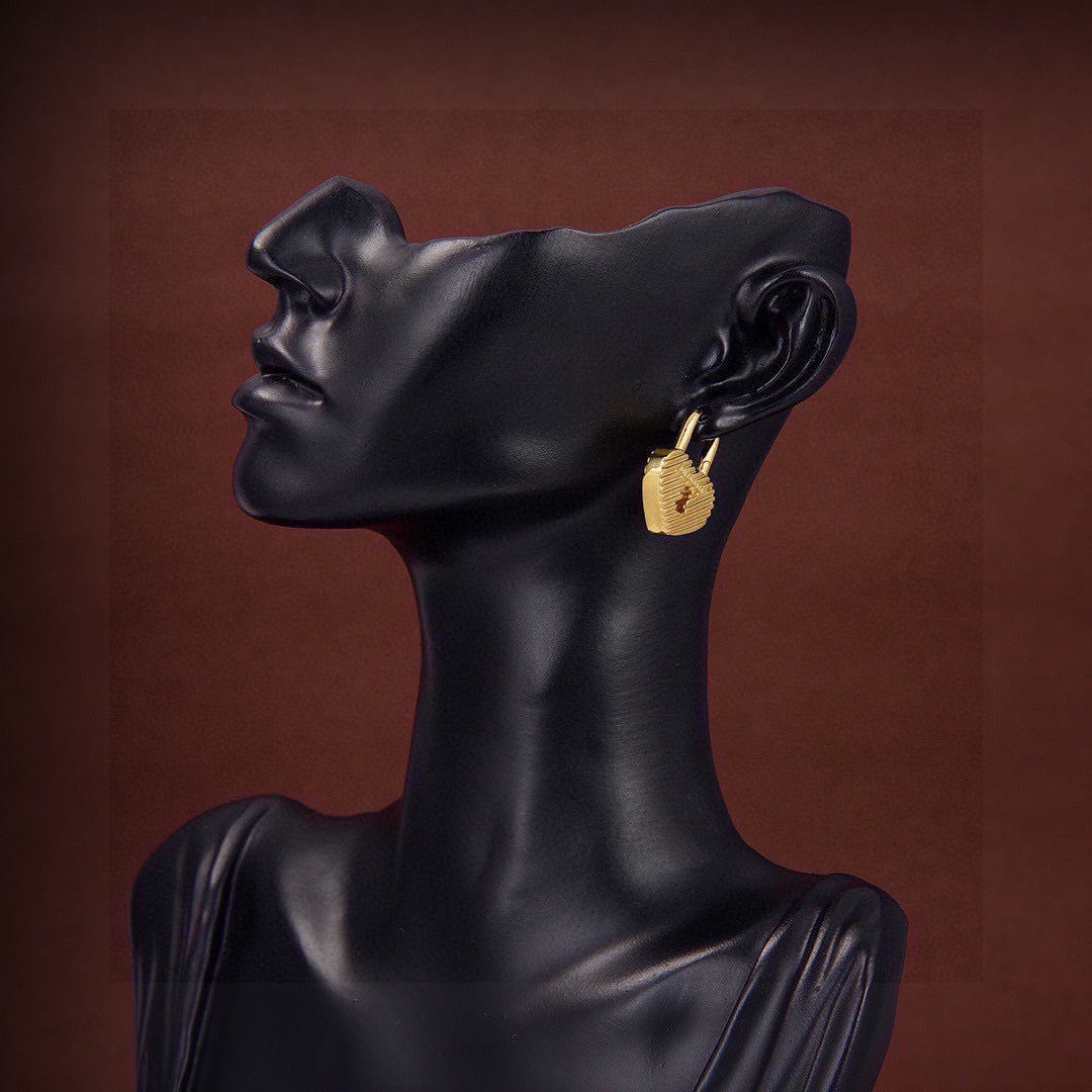 Ring Motif Statement Earrings in Gold-Tone – Design 001 main product view